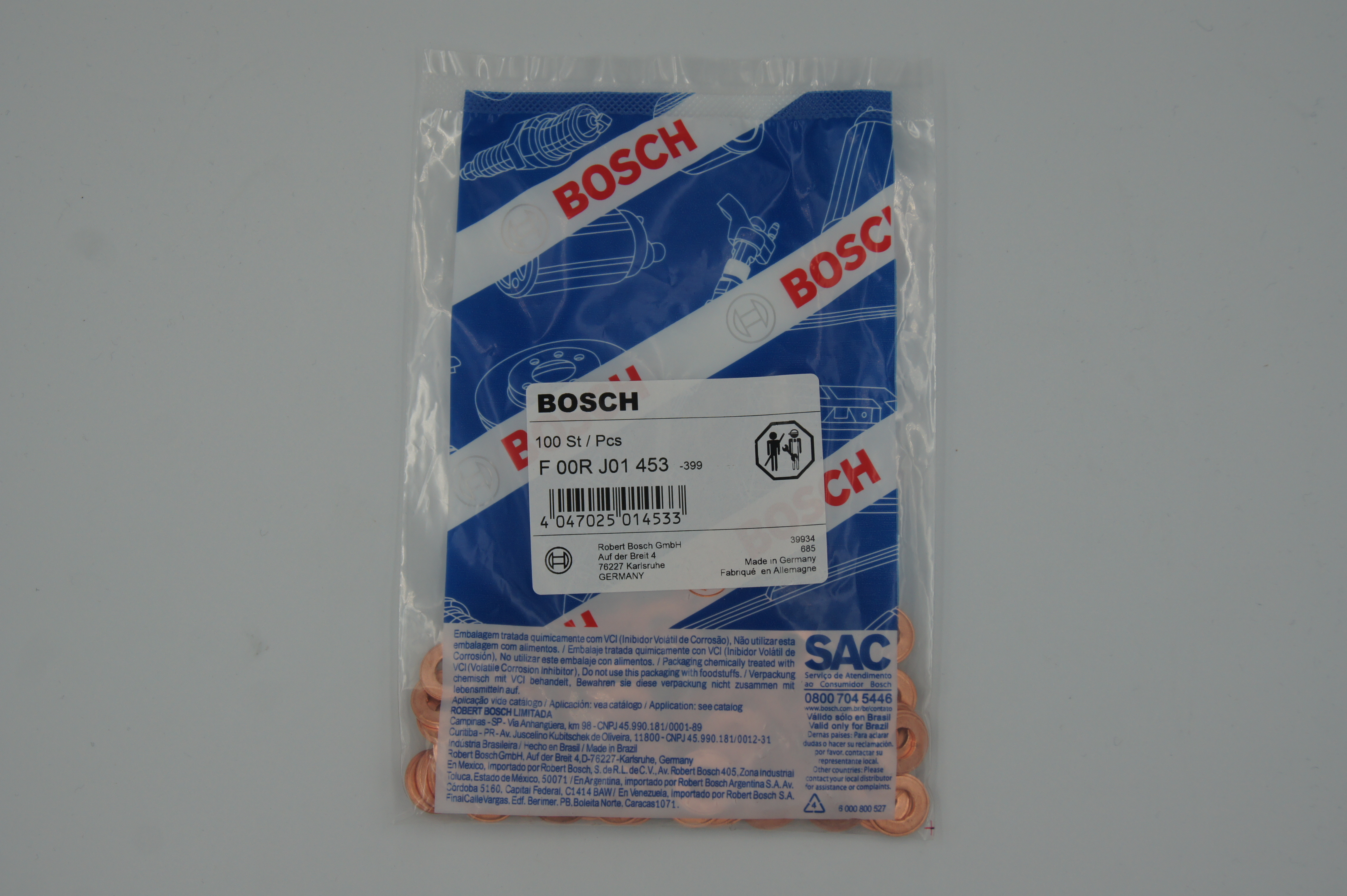 F00RJ01453 Шайба медная для форсунки Bosch
