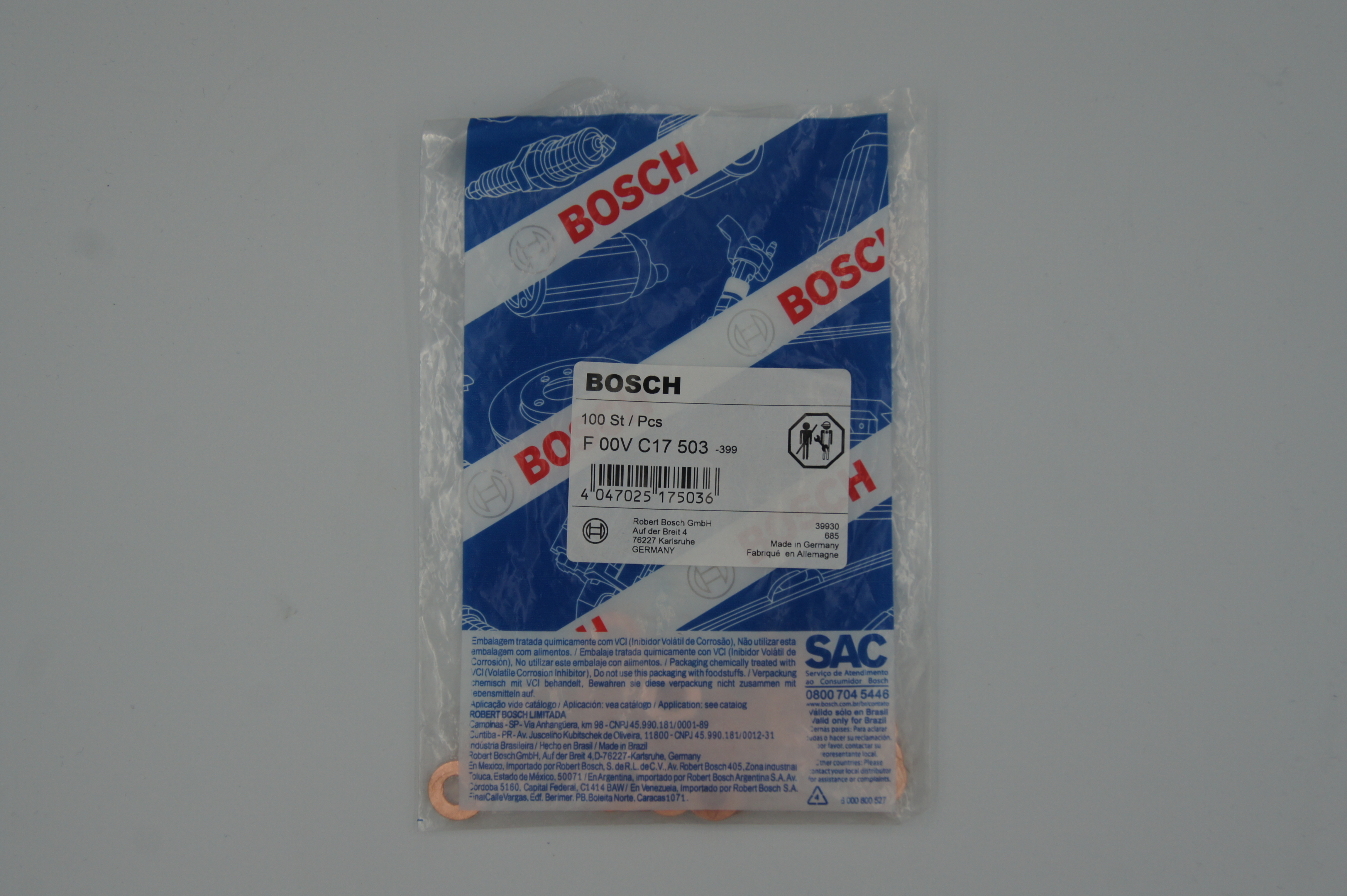 F00VC17503 Шайба медная для форсунки Bosch